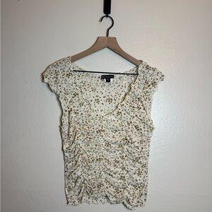 Bebe y2k‎ ditsy floral print ruched V-neck top